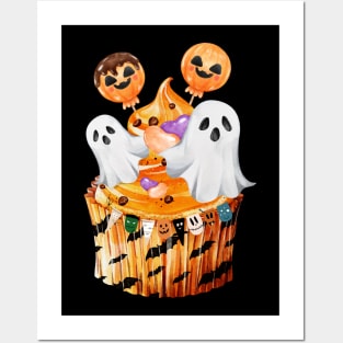 cute spooky cupcake lollipop Posters and Art